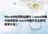 Word中如何移動(dòng)圖片（word中圖片如何移動(dòng) word中圖片怎么移動(dòng)教學(xué)介紹）