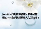 java從入門到精通視頻（新手如何通過java自學視頻教程入門到精通）