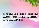 rendezvous docking（rendezvous是什么意思 rendezvous的音標 rendezvous的用法）