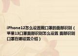 iPhone12怎么設(shè)置戴口罩的面部識(shí)別（蘋(píng)果13口罩面部識(shí)別怎么設(shè)置 面部識(shí)別口罩在哪設(shè)置介紹）