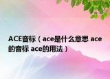 ACE音標(biāo)（ace是什么意思 ace的音標(biāo) ace的用法）