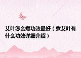 艾葉怎么煮功效最好（煮艾葉有什么功效詳細介紹）