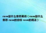 rave是什么意思英語（rave是什么意思 rave的音標 rave的用法）