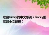 歌曲lucky的中文歌詞（lucky的歌詞中文翻譯）