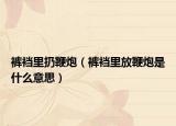 褲襠里扔鞭炮（褲襠里放鞭炮是什么意思）