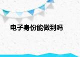 電子身份能做到嗎