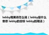 lobby用英語怎么說（lobby是什么意思 lobby的音標(biāo) lobby的用法）