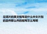 量詞片的英文縮寫是什么中文片指的是件那么件的縮寫怎么寫呢