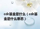 cdr基金是什么（cdr基金是什么意思）