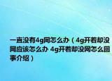 一直沒有4g網怎么辦（4g開著卻沒網應該怎么辦 4g開著卻沒網怎么回事介紹）