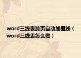 word三線表跨頁(yè)自動(dòng)加框線（word三線表怎么做）