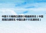 中國十大暢銷白酒排行榜最新排名（中國高端白酒排名 中國白酒十大名酒排名）