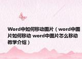 Word中如何移動圖片（word中圖片如何移動 word中圖片怎么移動教學(xué)介紹）