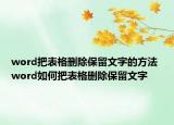 word把表格刪除保留文字的方法 word如何把表格刪除保留文字