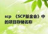 scp  《SCP基金會(huì)》中的項(xiàng)目存儲(chǔ)名稱