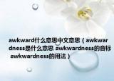 awkward什么意思中文意思（awkwardness是什么意思 awkwardness的音標(biāo) awkwardness的用法）