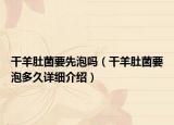 干羊肚菌要先泡嗎（干羊肚菌要泡多久詳細介紹）