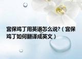 宮保雞丁用英語怎么說?（宮保雞丁如何翻譯成英文）