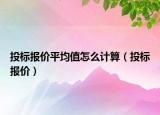 投標報價平均值怎么計算（投標報價）