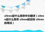 citron是什么意思中文翻譯（citron是什么意思 citron的音標(biāo) citron的用法）