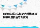 qq退群后怎么恢復(fù)活躍等級 群聊等級退群后怎么恢復(fù)