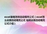 excel表格怎樣自動填充公式（excel怎么設(shè)置自動填充公式 如何設(shè)置自動填充公式介紹）