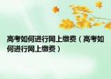 高考如何進(jìn)行網(wǎng)上繳費(fèi)（高考如何進(jìn)行網(wǎng)上繳費(fèi)）