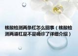 核酸檢測(cè)兩條杠怎么回事（核酸檢測(cè)兩道杠是不是確診了詳細(xì)介紹）
