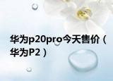 華為p20pro今天售價（華為P2）