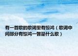 有一首歌的歌詞里有驚鴻（歌詞中間部分有驚鴻一瞥是什么歌）