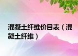 混凝土纖維價(jià)目表（混凝土纖維）