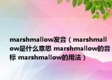 marshmallow發(fā)音（marshmallow是什么意思 marshmallow的音標 marshmallow的用法）