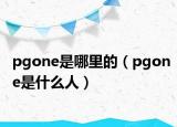 pgone是哪里的（pgone是什么人）