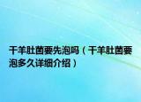 干羊肚菌要先泡嗎（干羊肚菌要泡多久詳細(xì)介紹）