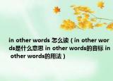 in other words 怎么讀（in other words是什么意思 in other words的音標(biāo) in other words的用法）