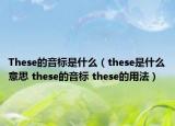 These的音標是什么（these是什么意思 these的音標 these的用法）