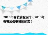 2013年春節(jié)放假安排（2013年春節(jié)放假安排時間表）