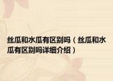 絲瓜和水瓜有區(qū)別嗎（絲瓜和水瓜有區(qū)別嗎詳細介紹）