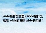 wide是什么意思（wide是什么意思 wide的音標(biāo) wide的用法）