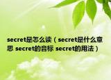 secret是怎么讀（secret是什么意思 secret的音標(biāo) secret的用法）