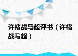 許褚戰(zhàn)馬超評(píng)書(shū)（許褚戰(zhàn)馬超）