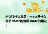 MOTE什么意思（mote是什么意思 mote的音標(biāo) mote的用法）