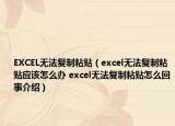 EXCEL無法復(fù)制粘貼（excel無法復(fù)制粘貼應(yīng)該怎么辦 excel無法復(fù)制粘貼怎么回事介紹）