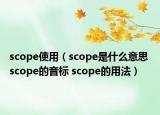 scope使用（scope是什么意思 scope的音標(biāo) scope的用法）