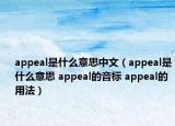 appeal是什么意思中文（appeal是什么意思 appeal的音標(biāo) appeal的用法）