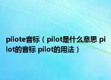 pilote音標(biāo)（pilot是什么意思 pilot的音標(biāo) pilot的用法）