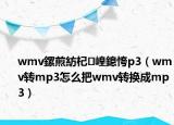 wmv鏍煎紡杞崲鎴恗p3（wmv轉(zhuǎn)mp3怎么把wmv轉(zhuǎn)換成mp3）
