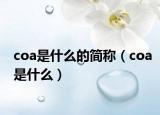 coa是什么的簡稱（coa是什么）