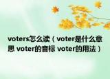 voters怎么讀（voter是什么意思 voter的音標(biāo) voter的用法）