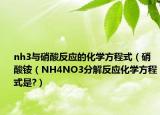 nh3與硝酸反應的化學方程式（硝酸銨（NH4NO3分解反應化學方程式是?）